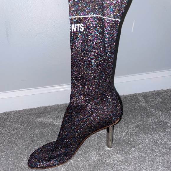Vetements Purple Glitter Sock Heel - Picture 2 of 5
